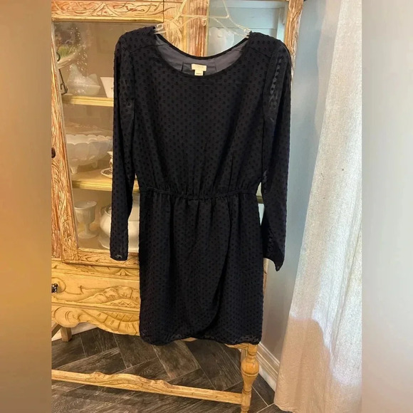 J. Crew Womens Navy Blue Dot Tulip Hem Dress Size 4 - Picture 2 of 7
